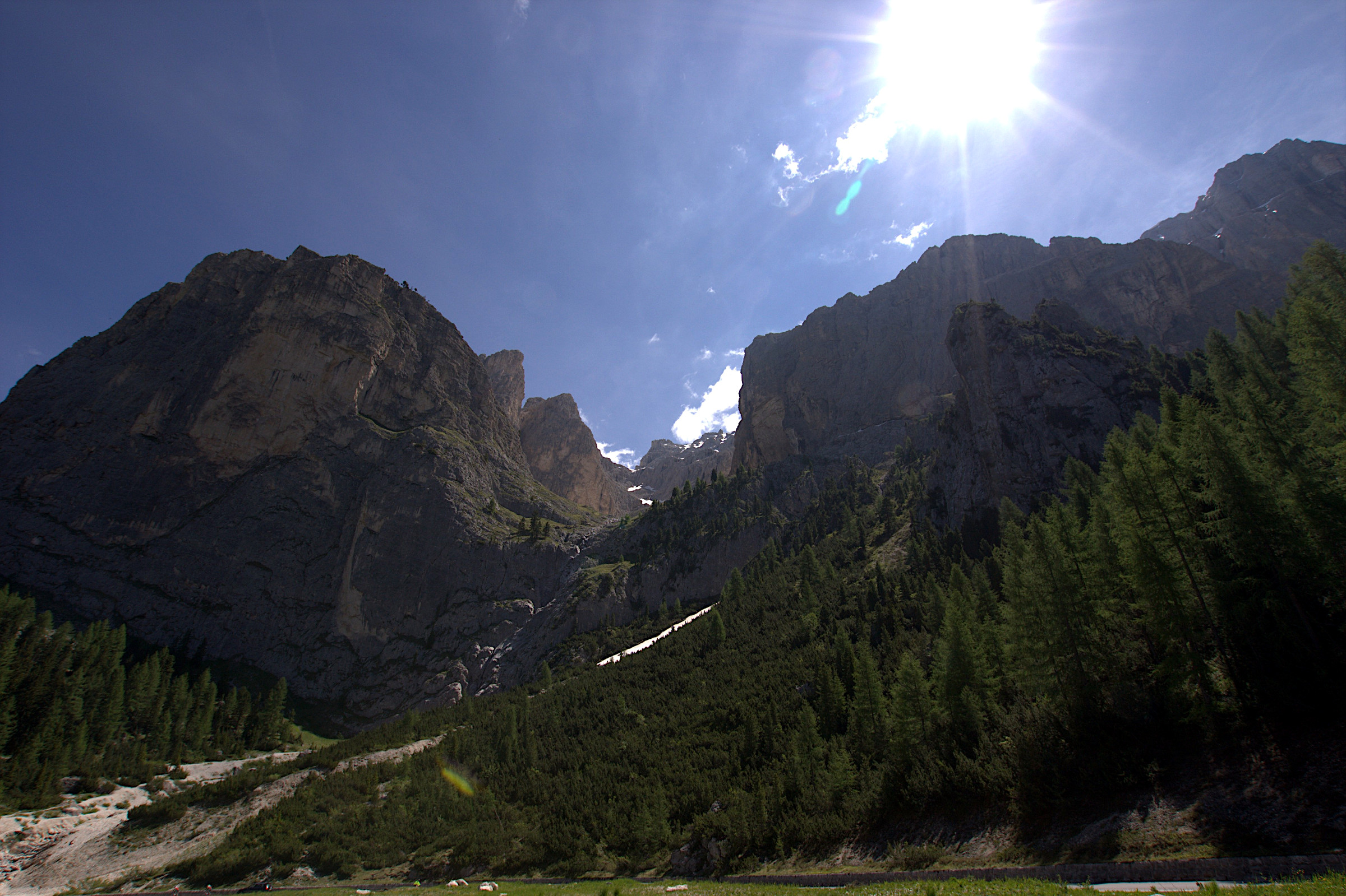 Dolomite limestone towers after an unplanned night out.